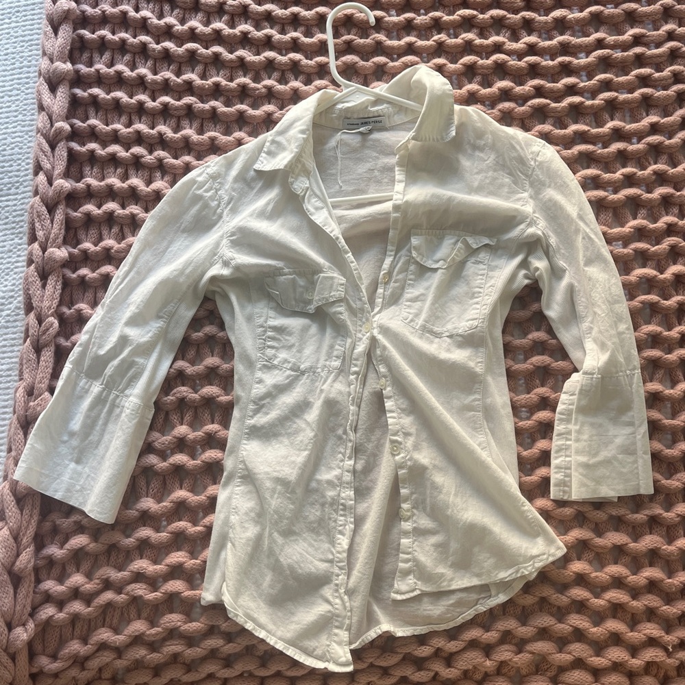 James Perse women’s white cotton button down